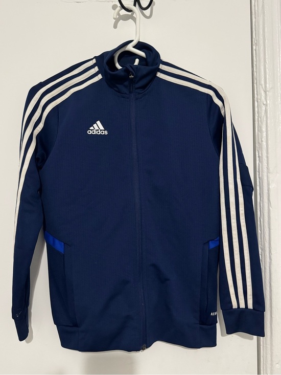 adidas Other - adidas AEROREADY Unisex Kids Track Jacket Navy/White Size M Full Zip